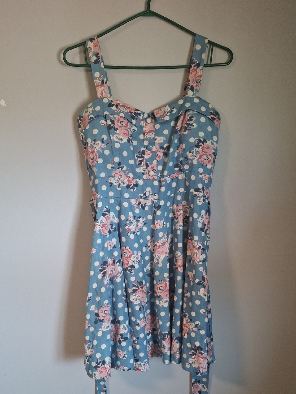 Papillon Retro Floral & Polka Dot Mini Dress - Size S